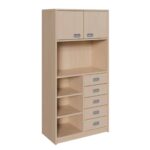 Korpus-Schrank mit 5 Dekorblendenschüben und Regal unten + 2 Türen oben - 781645600