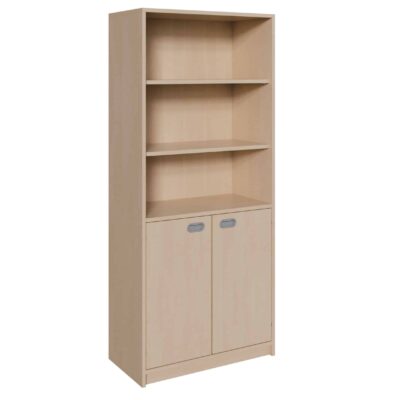 Korpus-Schrank mit zwei Türen unten, Regal oben