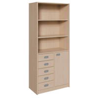 Korpus-Schrank mit 5 Dekorblendenschüben und Tür unten und Regal oben – Bild 3