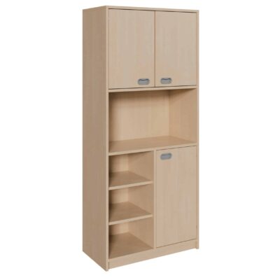 Korpus-Schrank mit unten Tür und Regal und oben 2 Türen