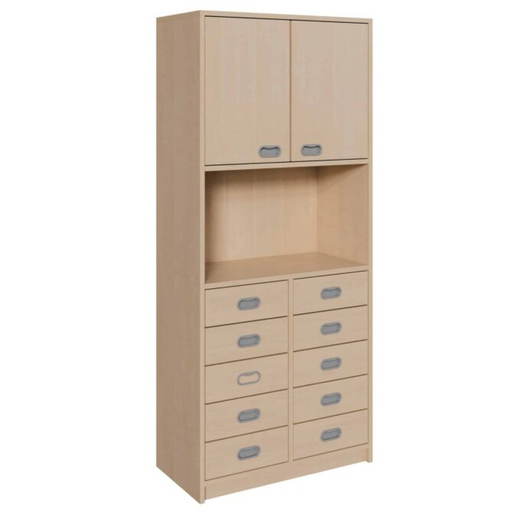 781845100 Korpus-Schrank mit 10 Dekorblendenschüben und 2 Türen oben - 781845100