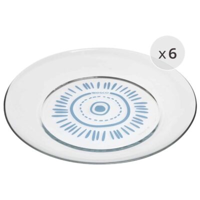 Flache Teller 6er Set - Geschirr aus Pepsycolor-Hartglas