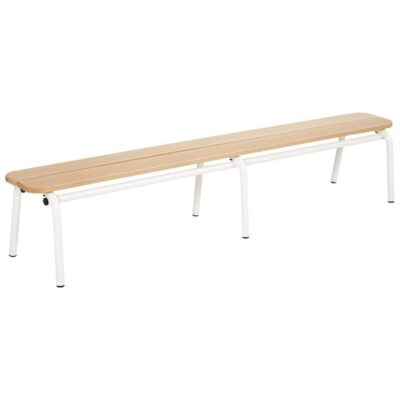 Metall- und Holzbank ohne Rückenlehne (2 Latten – 160x32 cm)