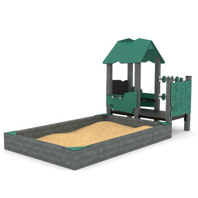 U3 Spielplattform mit rechteckigen Sandkasten – RECYCLED RC1455