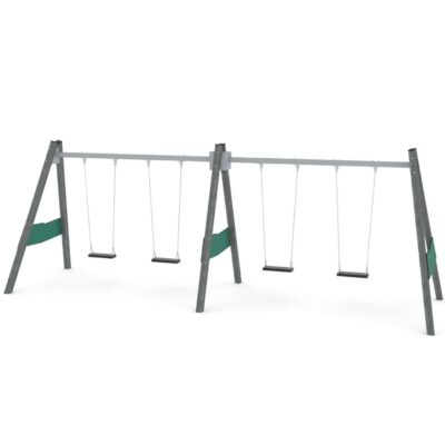 Doppel-Schaukelgestell mit 4 Schaukelsitzen - RECYCLED RC1424