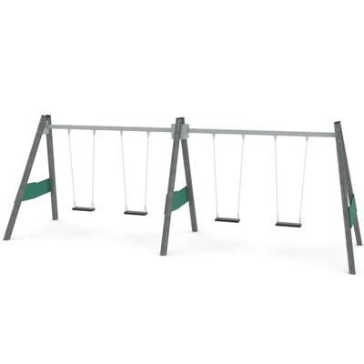 Doppel-Schaukelgestell mit 4 Schaukelsitzen – RECYCLED RC1424