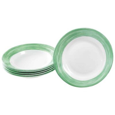 Bunte tiefe Teller 6er Set - Geschirr aus Hartglas