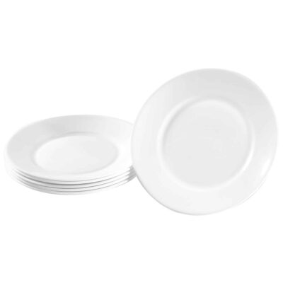 Flache Teller 6er Set - Geschirr aus Hartglas