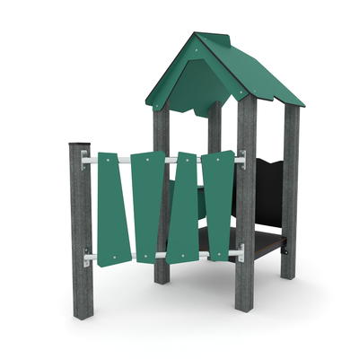 U3 Spielplattform mit Dach und Spielelementen – RECYCLED RC1402