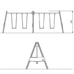 Doppel-Schaukelgestell mit 4 Schaukelsitzen – RECYCLED RC1424 - rc1424front