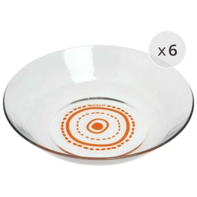 Tiefe Teller 6er Set - Geschirr aus Pepsycolor-Hartglas