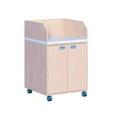 Wickelkommode zweireihig fahrbar - 2 Türen mit 6 Einlegeböden