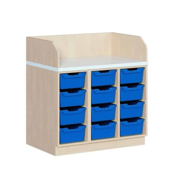 Wickelkommode dreireihig - mit 12 ErgoTray-Boxen