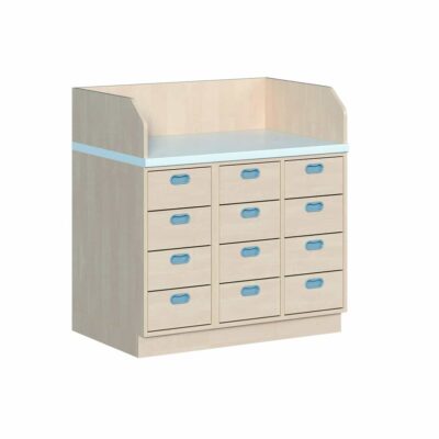 Wickelkommode dreireihig - mit 12 Dekorschüben