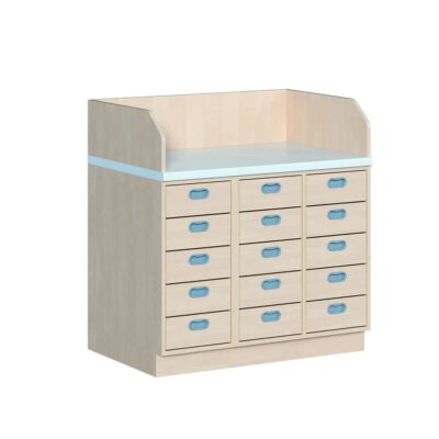 Wickelkommode dreireihig - mit 15 Dekorschüben