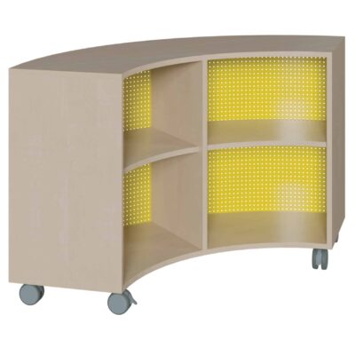 Korpus-Viertelkreisschrank mit festen Böden und Lochblechrückwand