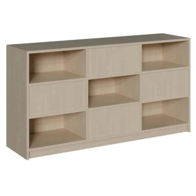 Korpus-Raumteilerregal mit 2 Mittelwänden, wechselseitig offen