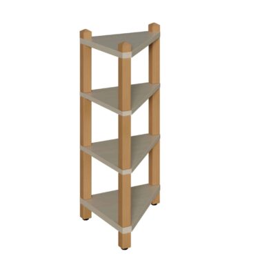 Stollen-Eckregal 45° mit festen Böden