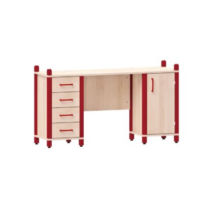 Schreibtisch mit 2 Unterschränken 4 Schubladen + 1 Tür