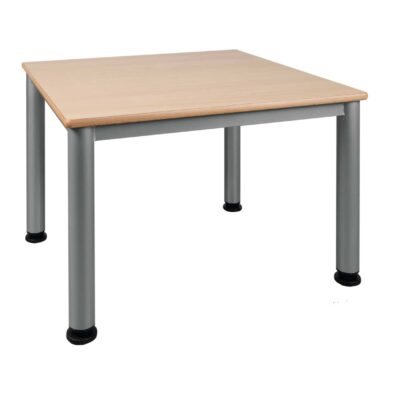 Quadrattisch mit Stahlgestell fahrbar oder feststehend