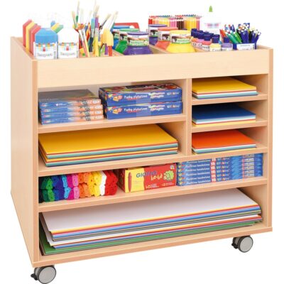 Regal für Bastelutensilien, auf Rollen