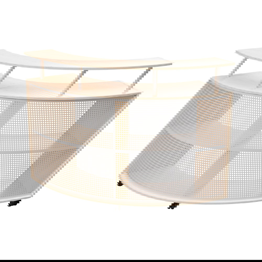 Echtholz Rezeptionstresen mit Aufsatz, Viertelkreis