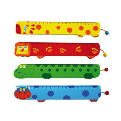 Lustiges Tierlineal aus Holz