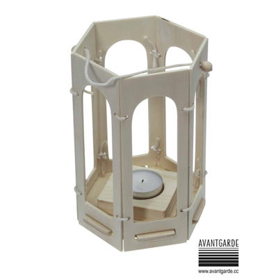 Holzlaterne 6 Eck Stecksystem