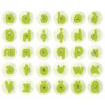 Riesenstempel Kleinbuchstaben 30er Set grün - www.graphXartelier.de