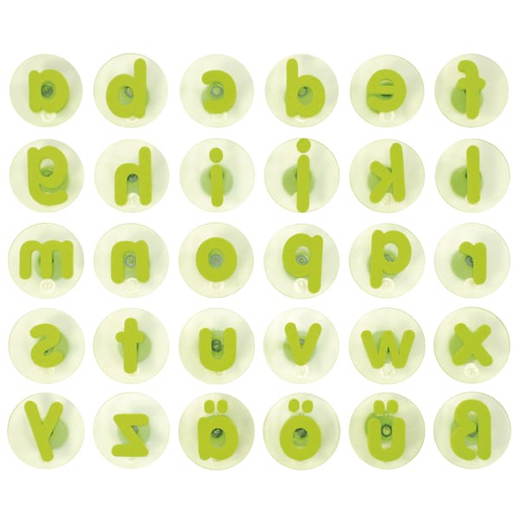 www.graphXartelier.de Riesenstempel Kleinbuchstaben 30er Set grün - www.graphXartelier.de