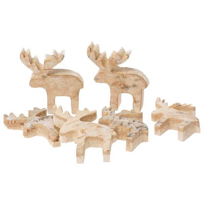 Naturholzscheiben Elch 6er Set