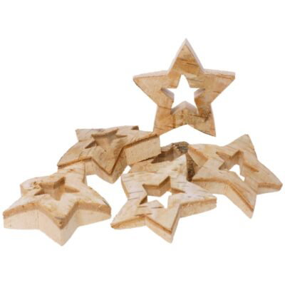 Naturholzscheiben Stern Outlet 6er Set