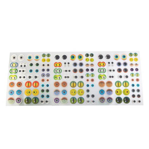 370178_1 Bunte 3D-Augen flach 144er Set - 370178 1