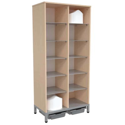 Töpfchenschrank mit Metalleinlegeböden