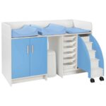 Wickeltisch Kazéo Breite: 172 cm inkl. 3 Wickelauflagen, Trittleiter, Windeleimer und 6 Behälter - 69143 c057 231115 pc