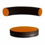 Stoff: Orange / Schwarz