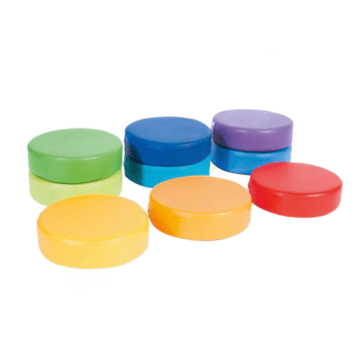 Sitzkissen rund, H 8 cm, 12er-Set – Regenbogen