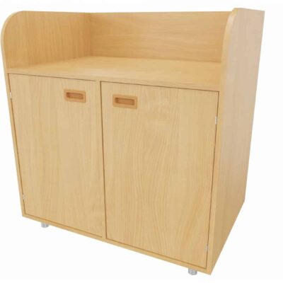 Wickelkommode mit Doppeltür, Mittelwand, 2 verstellbare Böden
