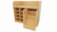 Wickelkommode mit ausziehbarer Treppe und Regal mit Mittelwand