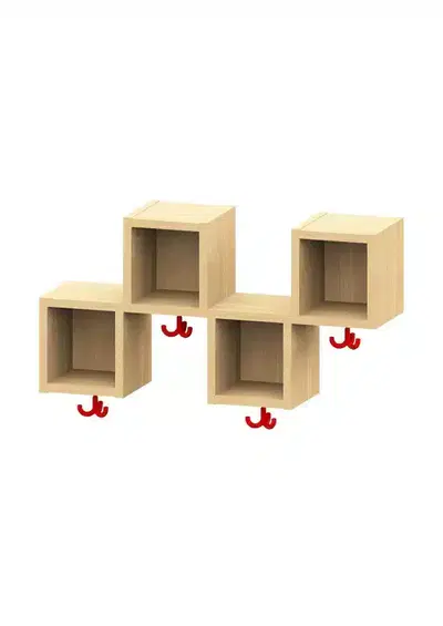 Garderobenablage mit versetzen Fächern