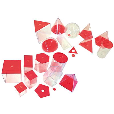 Geometrische Körper, transparent (rot) groß