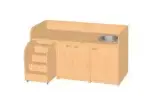 Wickelkommode mit ausziehbarer Treppe, Waschbeckenschrank mit Tür, Waschbecken aus Edelstahl und Doppeltür - 1 4ca920fd 7bb9 4430 9900 d12f4264699a 3000x.jpg
