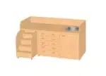 Wickelkommode mit ausziehbarer Treppe, Waschbeckenschrank mit Tür, Waschbecken aus Edelstahl und 10 Schubkästen - 1 b85cbb12 349f 4c0f a4d7 85a35d1301ab 3000x.jpg