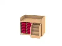 Wickelkommode mit ausziehbarer Treppe für 2 x 7 Kunststoffschübe