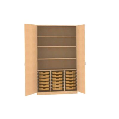 Materialschrank 1 fester Boden und 3 Einlegeböden für 18 CS1 Boxen