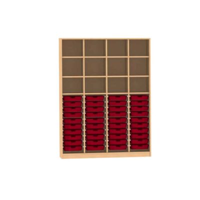 Materialschrank mit 3 Trennwänden, 4 feste Böden und 8 Einlegeböden für 40 CS1 Boxen
