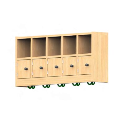 Garderobendoppelablage offenes Fach und Tür