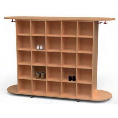 Garderobenwagen mit Schuhfächern und Dreifachhaken