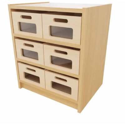 Korpus-Classic Unterschrank mit 6 Materialkästen, 2 Einlegeböden - Breite: 52 cm