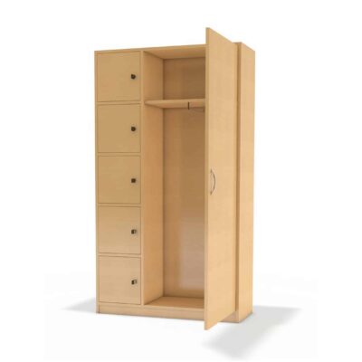 Lehrerfachschrank mit 5 Eigentumsfächer und Garderobenschrank